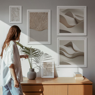 Modernes wandbilder-set Abstrakte beige Muster