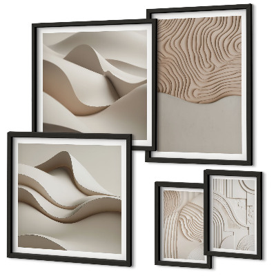 Modernes wandbilder-set Abstrakte beige Muster