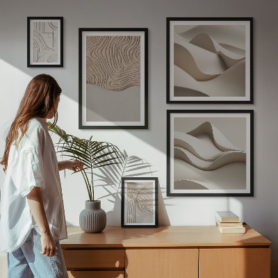 Modernes wandbilder-set Abstrakte beige Muster