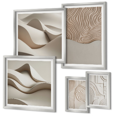 Modernes wandbilder-set Abstrakte beige Muster