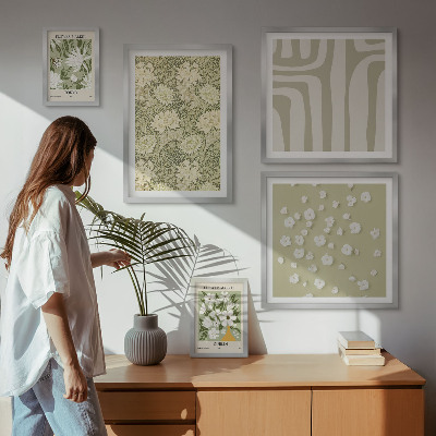 Bilderset fürs sofa Boho-Stil mit Blumen