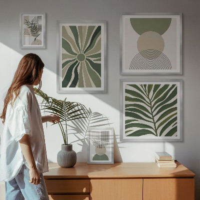 Bildergalerie-set für die wand Stilvolle Grafiken mit Grünpflanzen