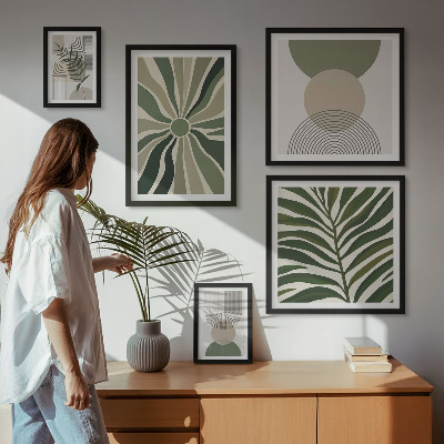 Bildergalerie-set für die wand Stilvolle Grafiken mit Grünpflanzen