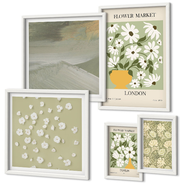 Modernes wandbilder-set Florale Stadtmotive