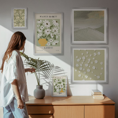 Modernes wandbilder-set Florale Stadtmotive