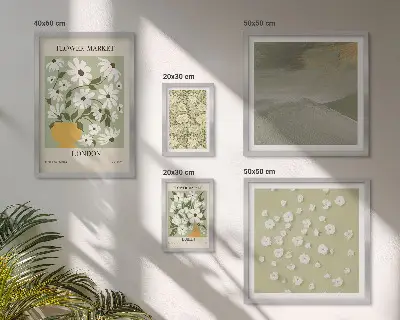 Wandbilder-Set mit floralen Stadtmotiven