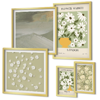 Modernes wandbilder-set Florale Stadtmotive