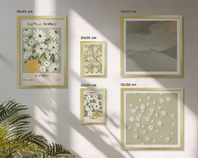 Wandbilder-Set mit floralen Stadtmotiven