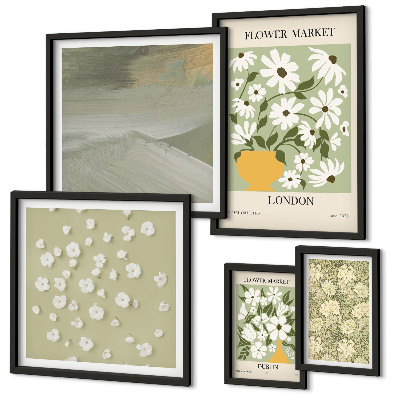 Modernes wandbilder-set Florale Stadtmotive