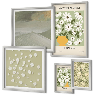 Modernes wandbilder-set Florale Stadtmotive