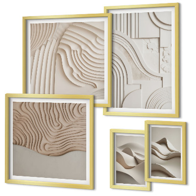 Bildergalerie-set für die wand Abstrakte beige-weiße Strukturen