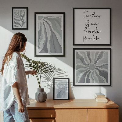 Modernes wandbilder-set Abstrakte graue und weiße Muster