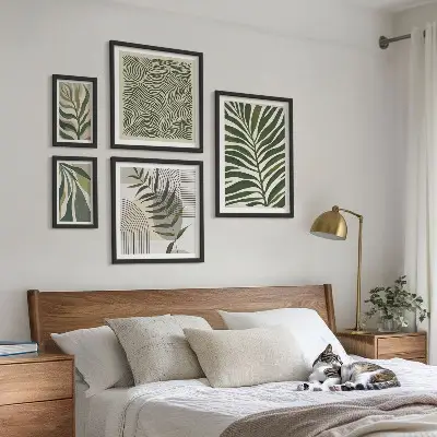 Bilderset fürs Sofa mit modernen Pflanzenmustern