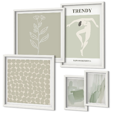 Bildergalerie-set für die wand Stilvolles Grafikdesign in Grün