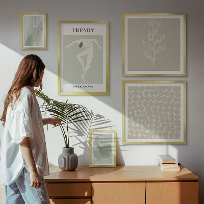 Bildergalerie-set für die wand Stilvolles Grafikdesign in Grün