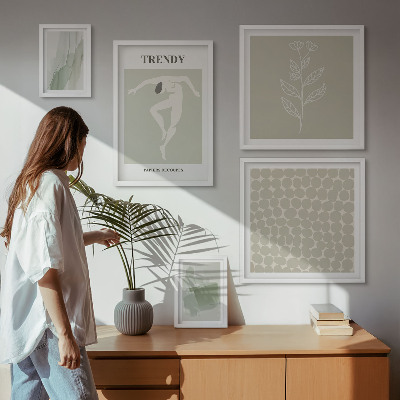 Bildergalerie-set für die wand Stilvolles Grafikdesign in Grün