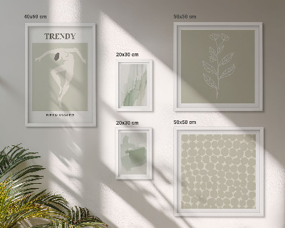 Bildergalerie-set für die wand Stilvolles Grafikdesign in Grün