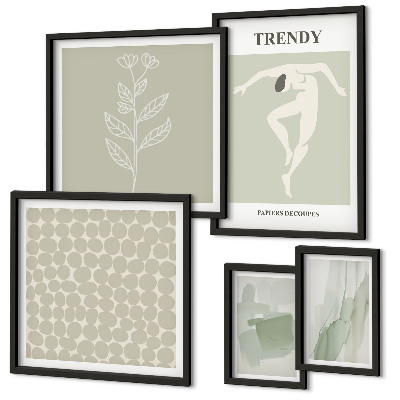 Bildergalerie-set für die wand Stilvolles Grafikdesign in Grün