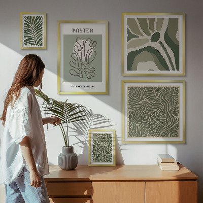 Modernes wandbilder-set Abstrakte Boho-Pflanzenformen
