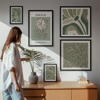 Modernes wandbilder-set Abstrakte Boho-Pflanzenformen