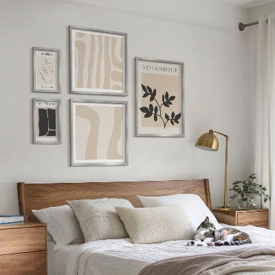 Bilderset fürs sofa Stilvolle abstrakte Pflanzengrafiken