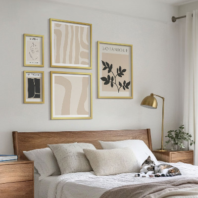 Bilderset fürs sofa Stilvolle abstrakte Pflanzengrafiken