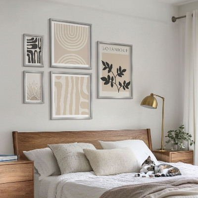 Modernes wandbilder-set Stilvolle, neutrale Pflanzenmotive