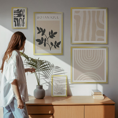 Modernes wandbilder-set Stilvolle, neutrale Pflanzenmotive