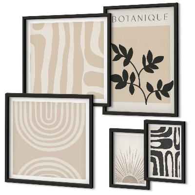 Modernes wandbilder-set Stilvolle, neutrale Pflanzenmotive