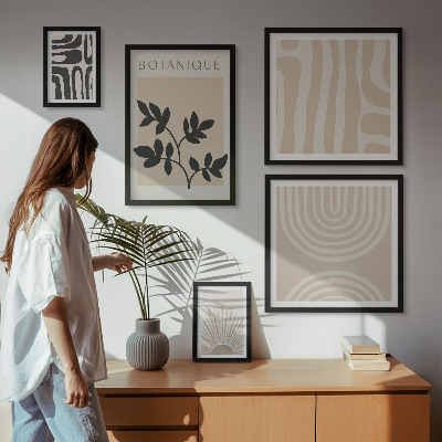 Modernes wandbilder-set Stilvolle, neutrale Pflanzenmotive
