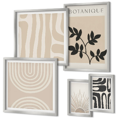 Modernes wandbilder-set Stilvolle, neutrale Pflanzenmotive