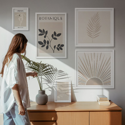 Bilderset fürs sofa Stilvolle florale geometrische Dekorationen
