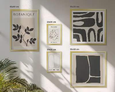 Bildergalerie-Set für die Wand mit stilvollen abstrakten Pflanzengrafiken