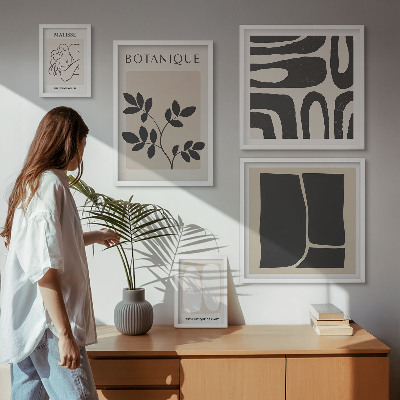 Bildergalerie-set für die wand Stilvolle abstrakte Pflanzengrafiken