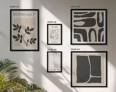 Bildergalerie-Set für die Wand mit stilvollen abstrakten Pflanzengrafiken