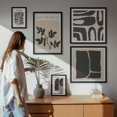 Modernes wandbilder-set Stilvolle abstrakte Naturgrafiken
