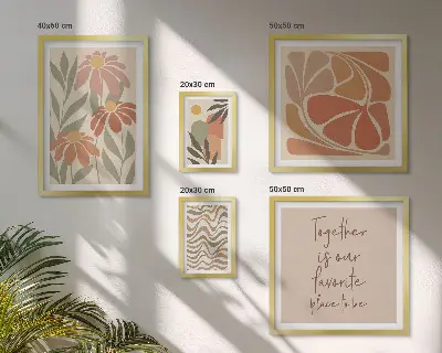 Bildergalerie-Set für die Wand mit stilvollen Naturblumenmotiven
