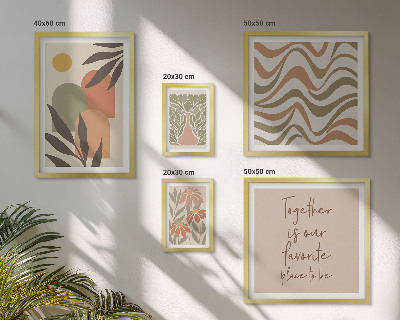 Modernes wandbilder-set Stilvolle pastellfarbene Pflanzendekorationen