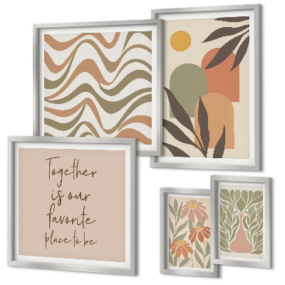 Modernes wandbilder-set Stilvolle pastellfarbene Pflanzendekorationen