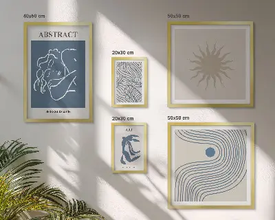 Bildergalerie-Set für die Wand mit stilvoller abstrakter Geometrie