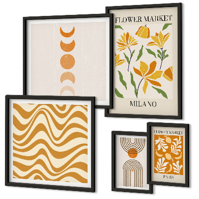 Modernes wandbilder-set Stilvolle Blumendekorationen