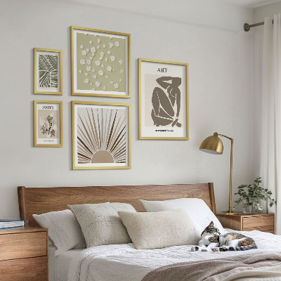 Bilderset fürs sofa Stilvolle abstrakte Pflanzengrafiken