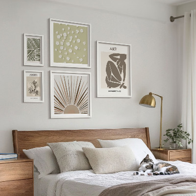 Bilderset fürs sofa Stilvolle abstrakte Pflanzengrafiken