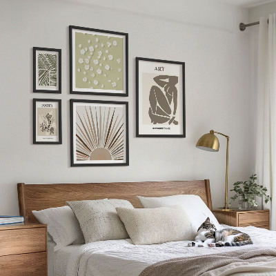 Bilderset fürs sofa Stilvolle abstrakte Pflanzengrafiken