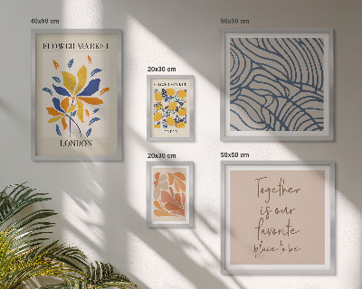 Bildergalerie-set für die wand Blumenmotive, Londoner Inschriften