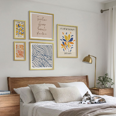 Bildergalerie-set für die wand Blumenmotive, Londoner Inschriften