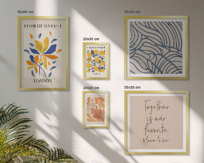 Bildergalerie-set für die wand Blumenmotive, Londoner Inschriften