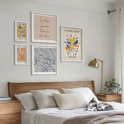 Bildergalerie-set für die wand Blumenmotive, Londoner Inschriften