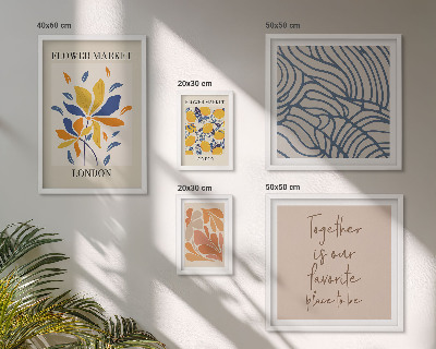 Bildergalerie-set für die wand Blumenmotive, Londoner Inschriften