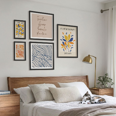 Bildergalerie-set für die wand Blumenmotive, Londoner Inschriften